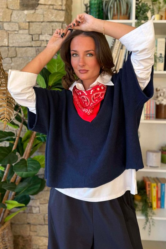 Western Bandana Triangle Silk Neckerchief Red